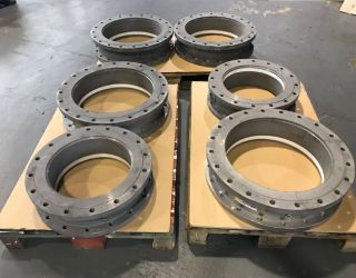 Swivel Joints DN400 (16”) and DN500 (20”) made of nitrated carbon steel Rohrdrehgelenke DN400 und DN500 aus nicotrierten C-Stahl